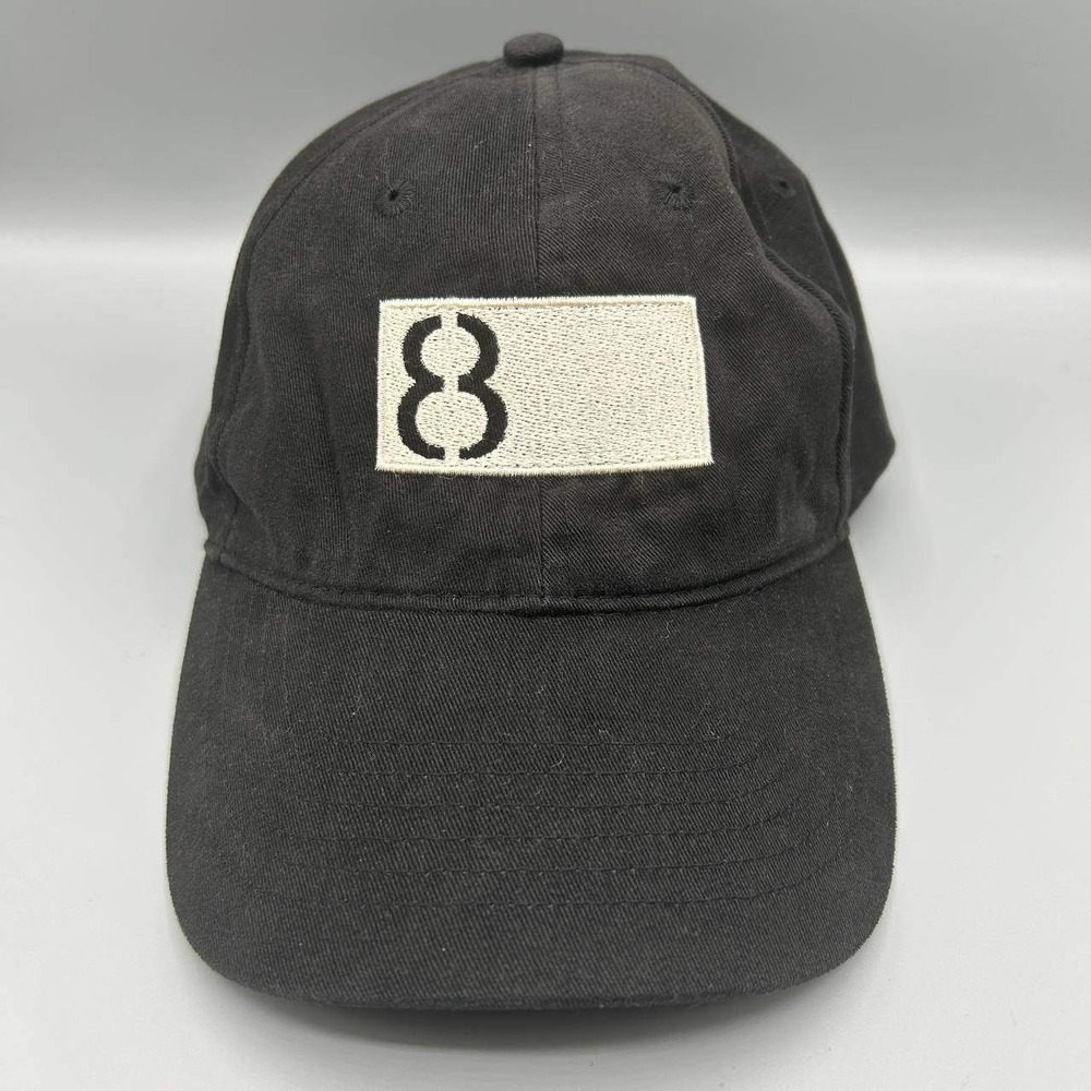 Vintage Zkapz Hat Men Black 8 Embroidered Strap Back Cap